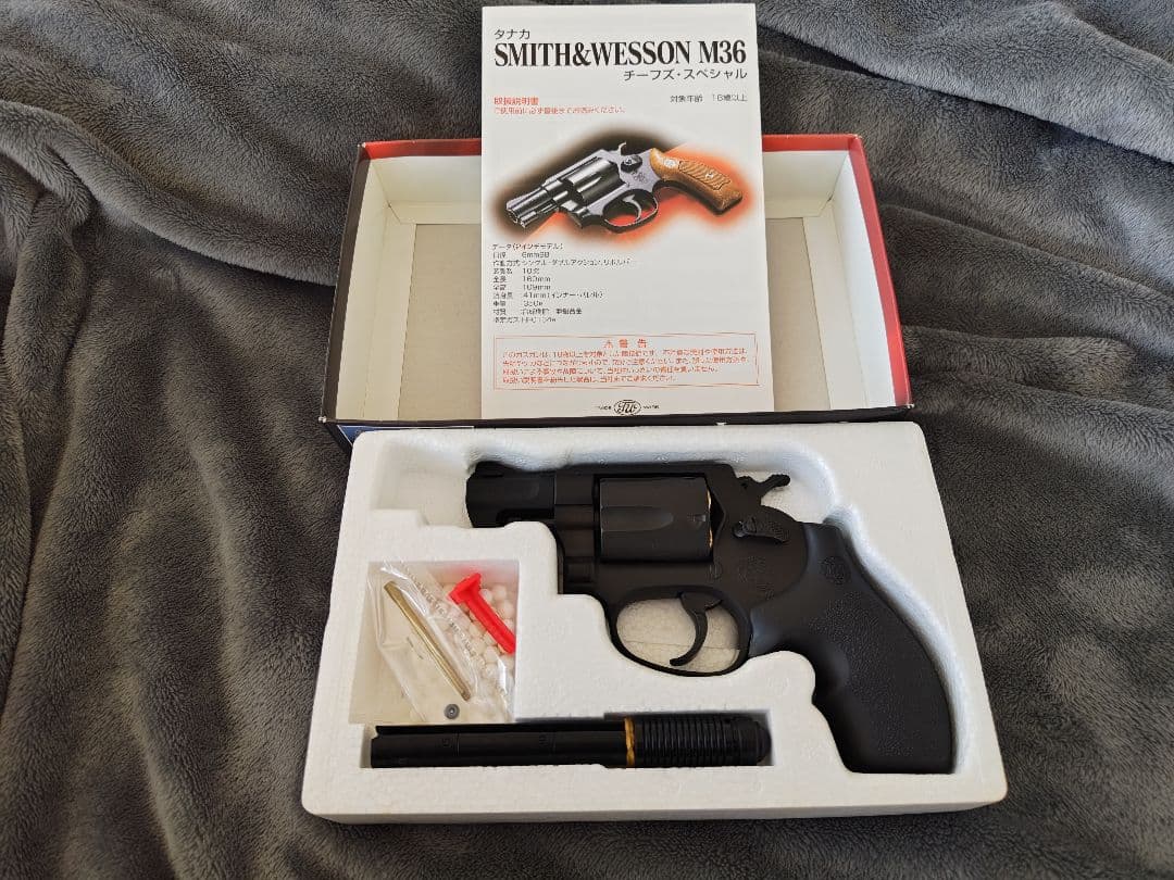タナカ S&W M36 PC 2in HW 実物ホーグラバーグリップ付き