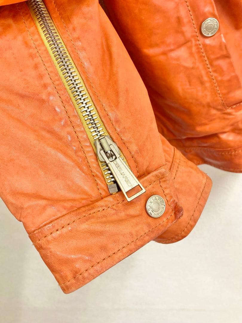 ディースクエアード　ライダースジャケット　オレンジ