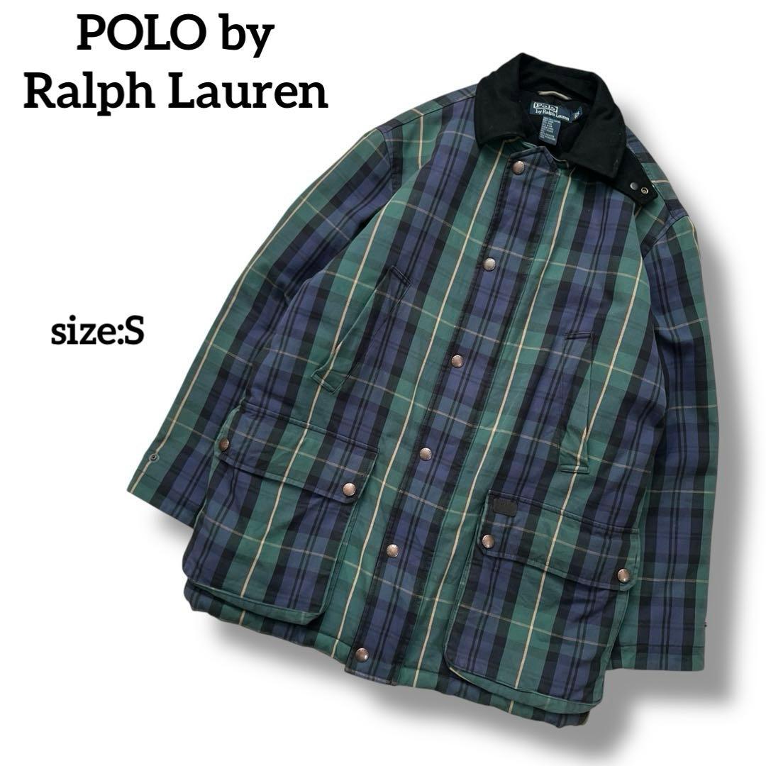 ポロバイラルフローレン　チェック柄　オイルジャケット　ハンティングジャケット　S