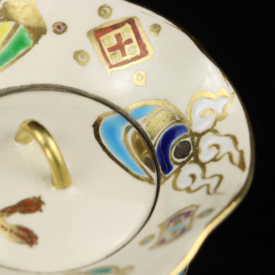 Y3030-2 茶道具 宮川香林 宝尽 袋形薄器 共箱　　GGG