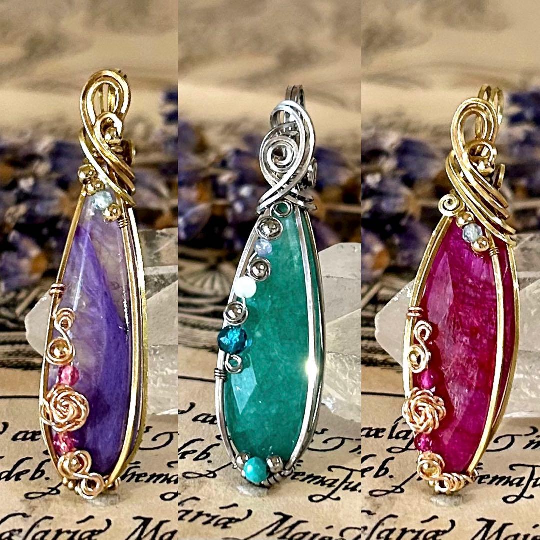 みィ☆ページ☆☆リクエスト3点 ワイヤーラッピング アート ジュエリー