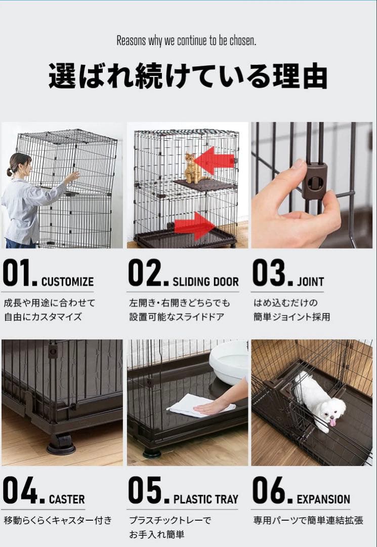 ブラウンキャットケージ 2段棚付き