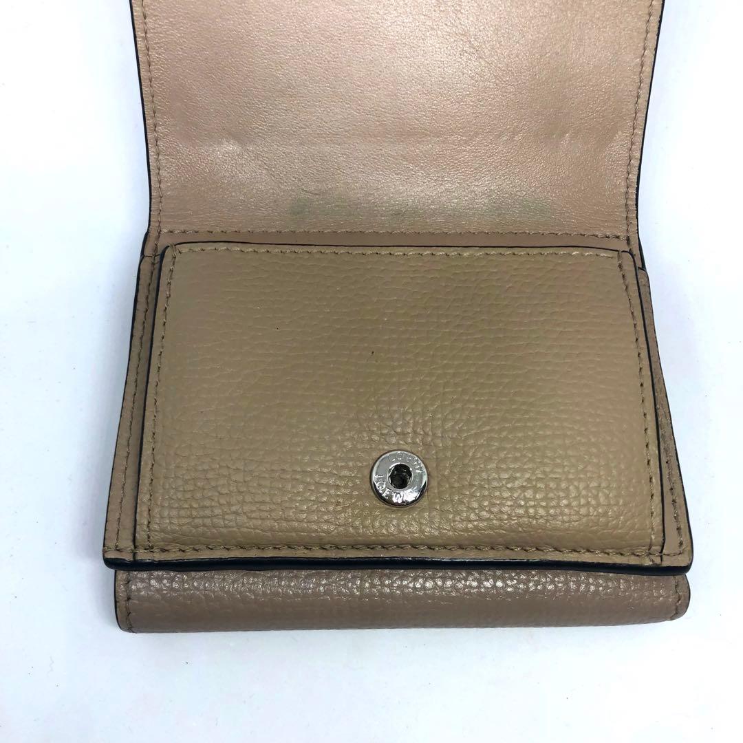 LOEWE アナグラム トライフォールド 三つ折り財布 ベージュ