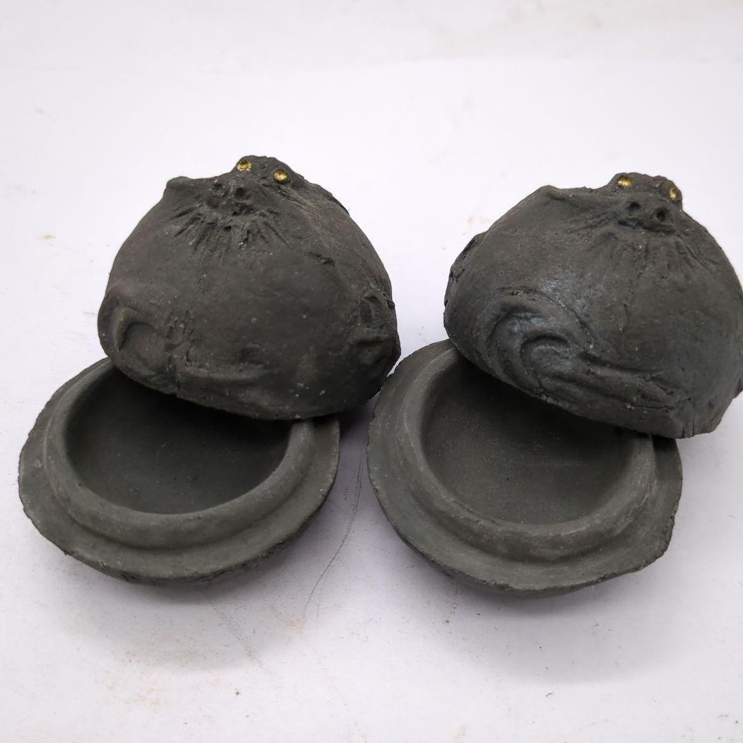 香合 茶道具 龍 在銘 骨董品 陶印有 合子 古美術 時代物 d141