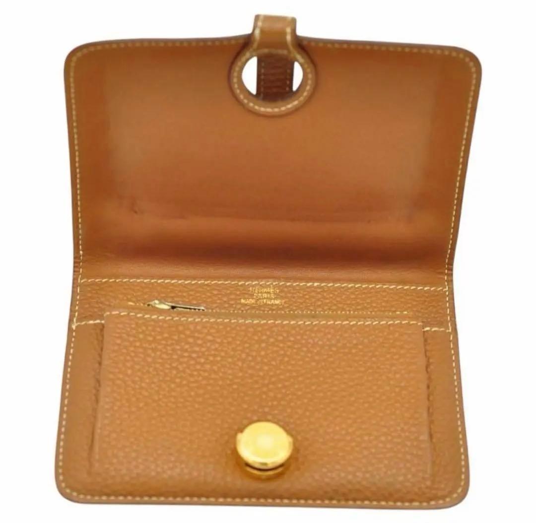 HERMES 美品 ドゴン コンパクト ゴールド 二つ折り財布 □I刻印
