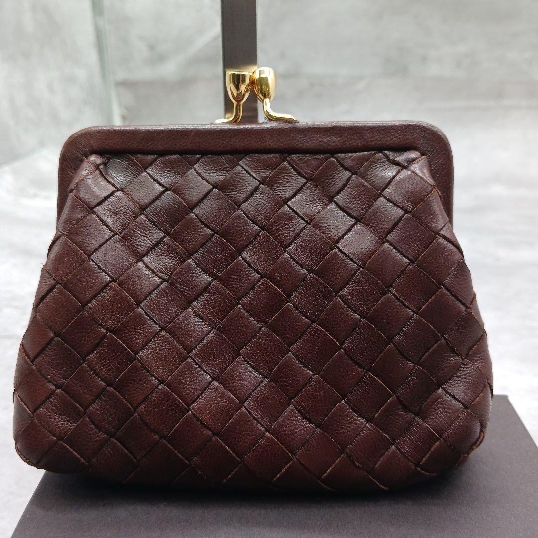 ✨希少✨ ボッテガヴェネタ ケース 小銭入れ がま口 イントレチャート 茶