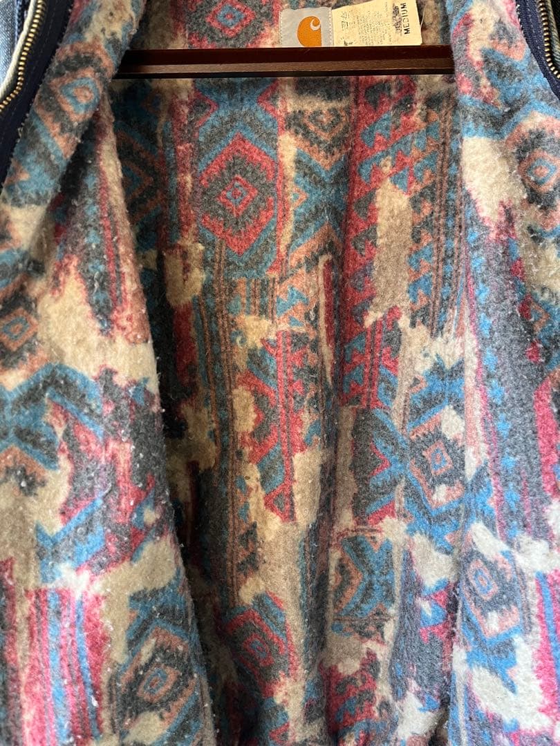 希少carharttカーハートデニムアクティブジャケットM裏ブランケットUSA製