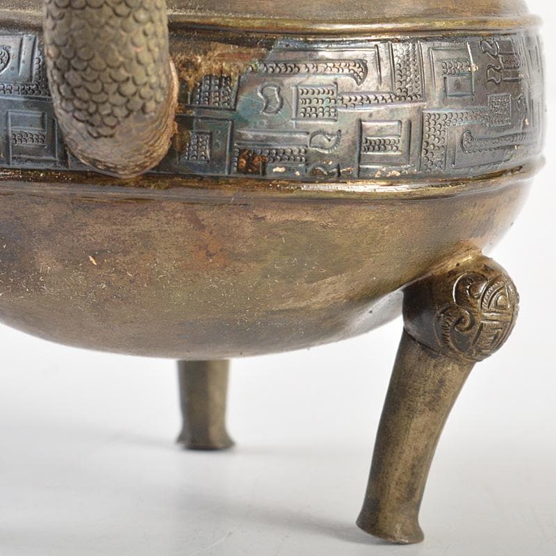 中国　古銅青銅　饕餮文　水注　水滴　M　R7365