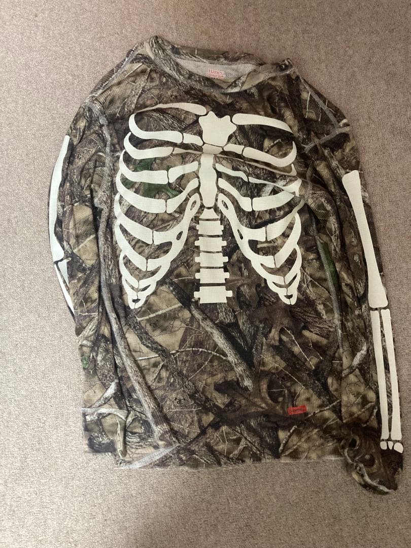 シュプリーム supreme リアルツリー 骨サーマル 長袖Tシャツ ロンT M