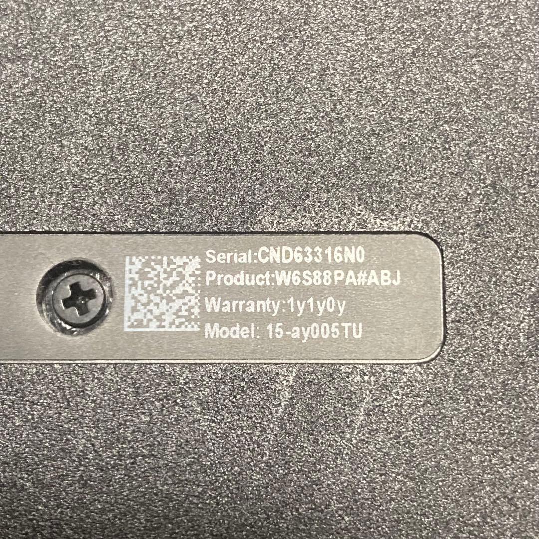 HP Notebook - 15-ay005tu ノートパソコン　動作問題なし