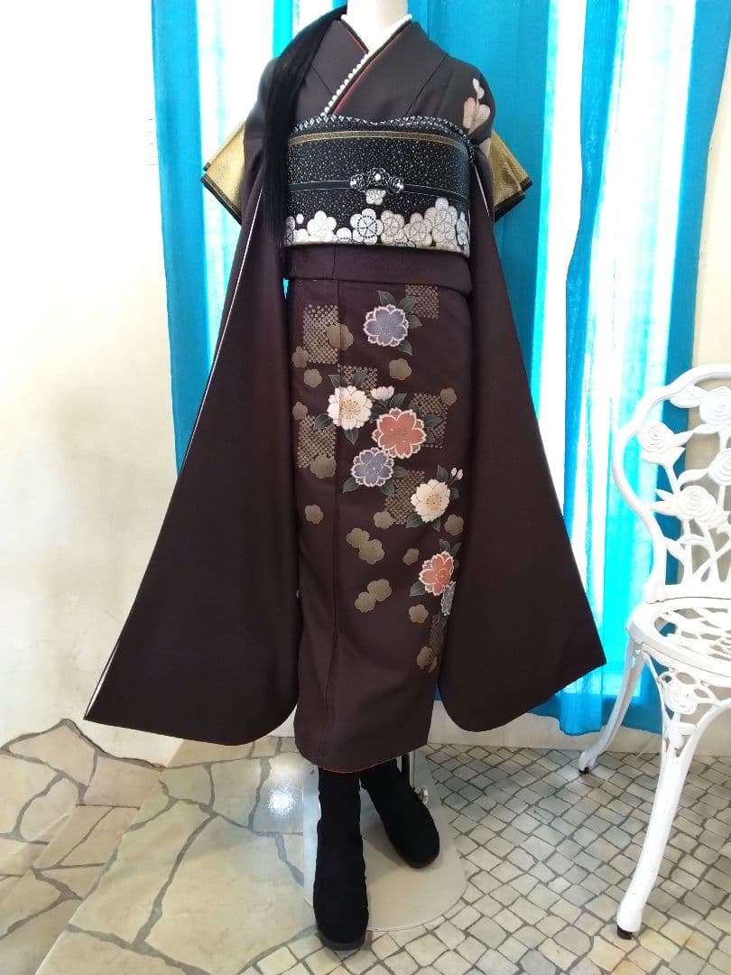 振袖フルセット、化繊振袖成人式、重ね衿、帯揚げ帯締め、西陣袋帯、襦袢