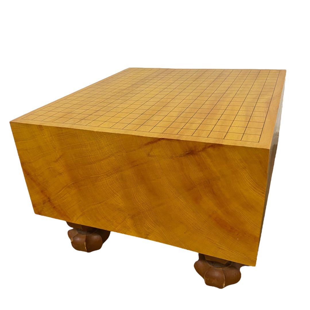 碁盤　本榧　ヘソ付　脚付　厚み19.5cm へそあり 囲碁盤　約22kg ケース