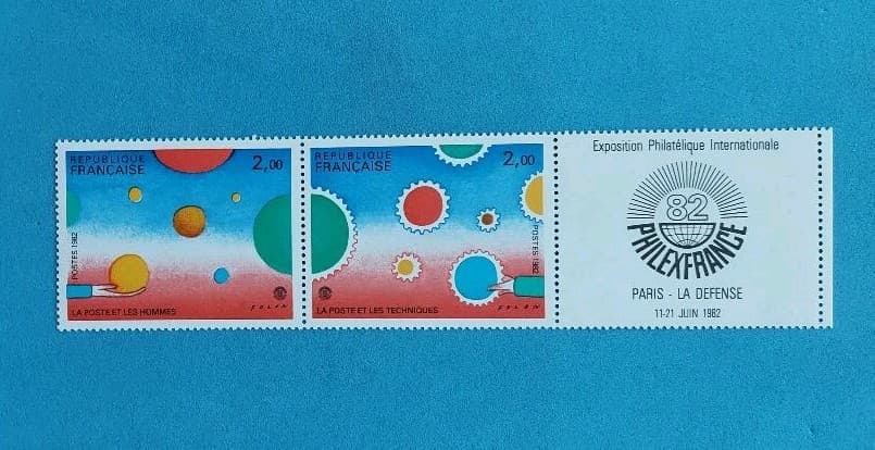 海外切手　フランス切手　パリ国際切手展　2枚連刷　小型シート　入場券　3種完