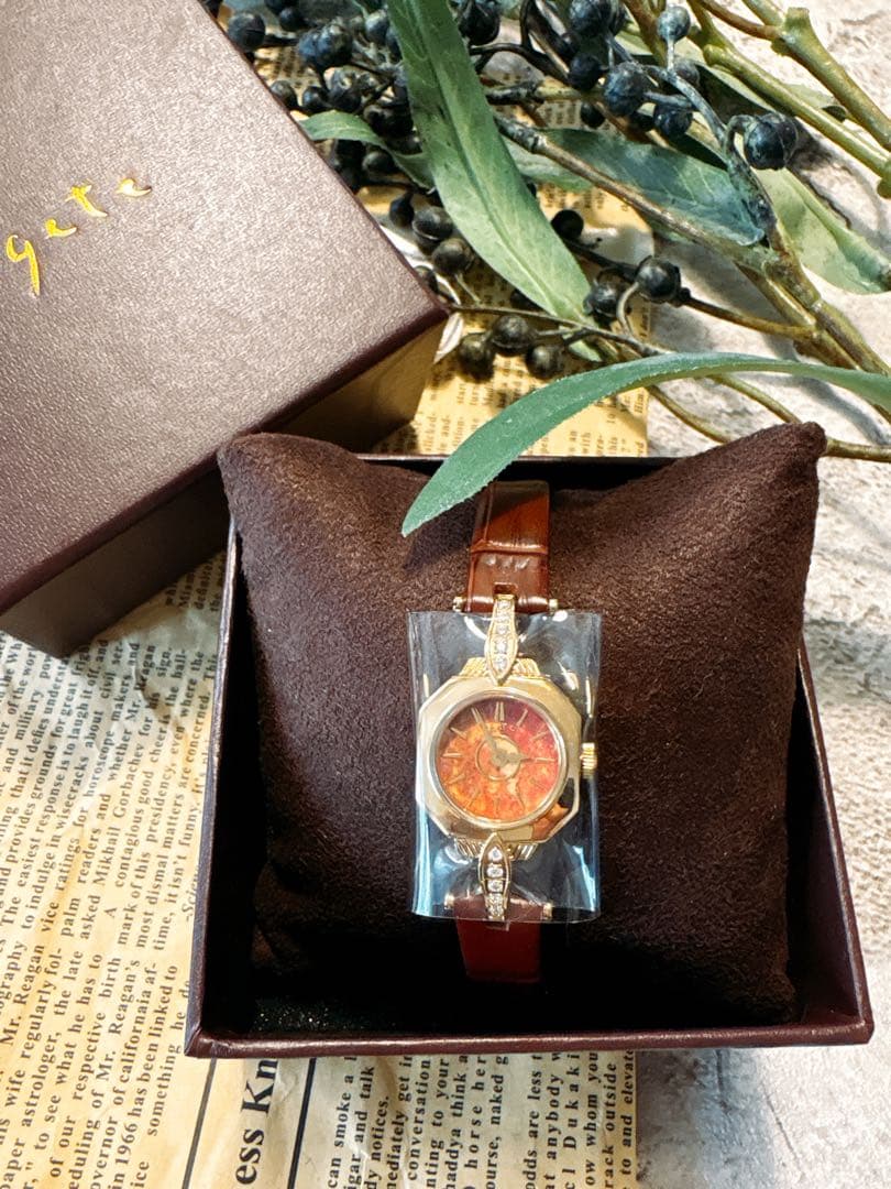 アガット　アンバー　琥珀　腕時計　新品未使用