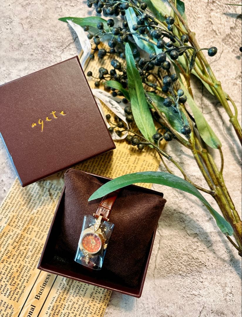 アガット　アンバー　琥珀　腕時計　新品未使用