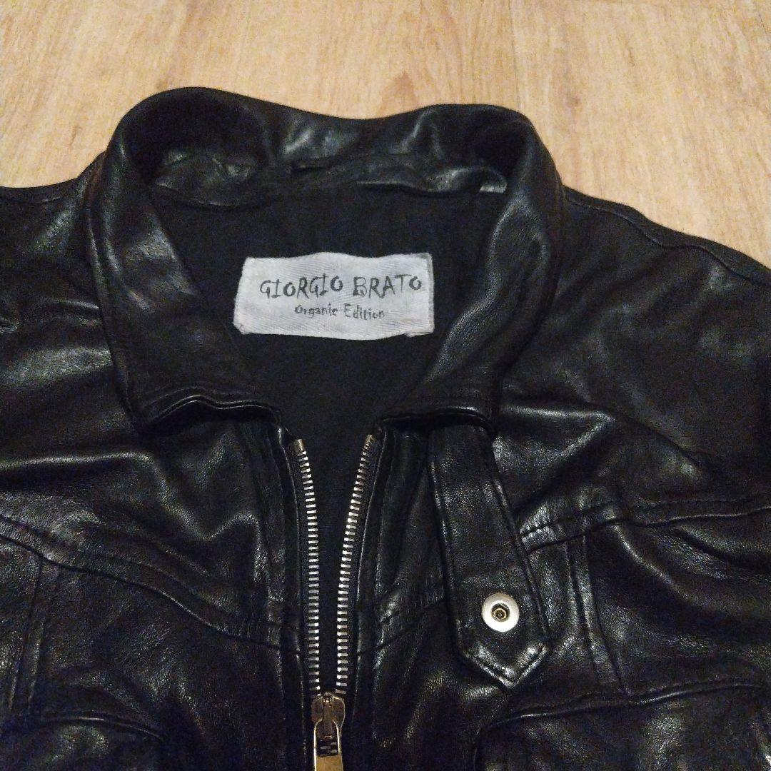ピーター　giorgio brat　ラムスキン　ダブルジップレザージャケ