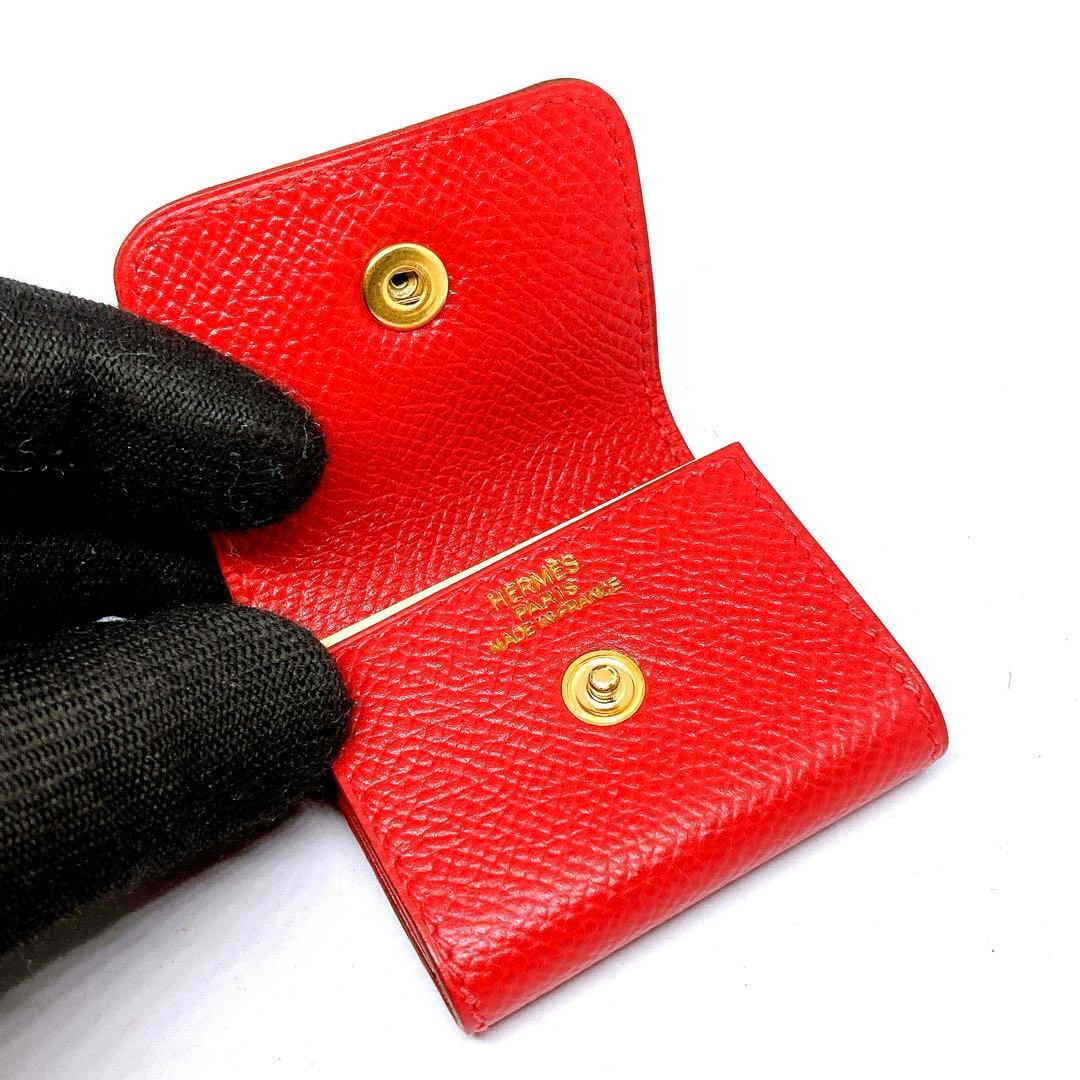 894 エルメス　ポストイットケース　エプソン　革　メモ帳　赤