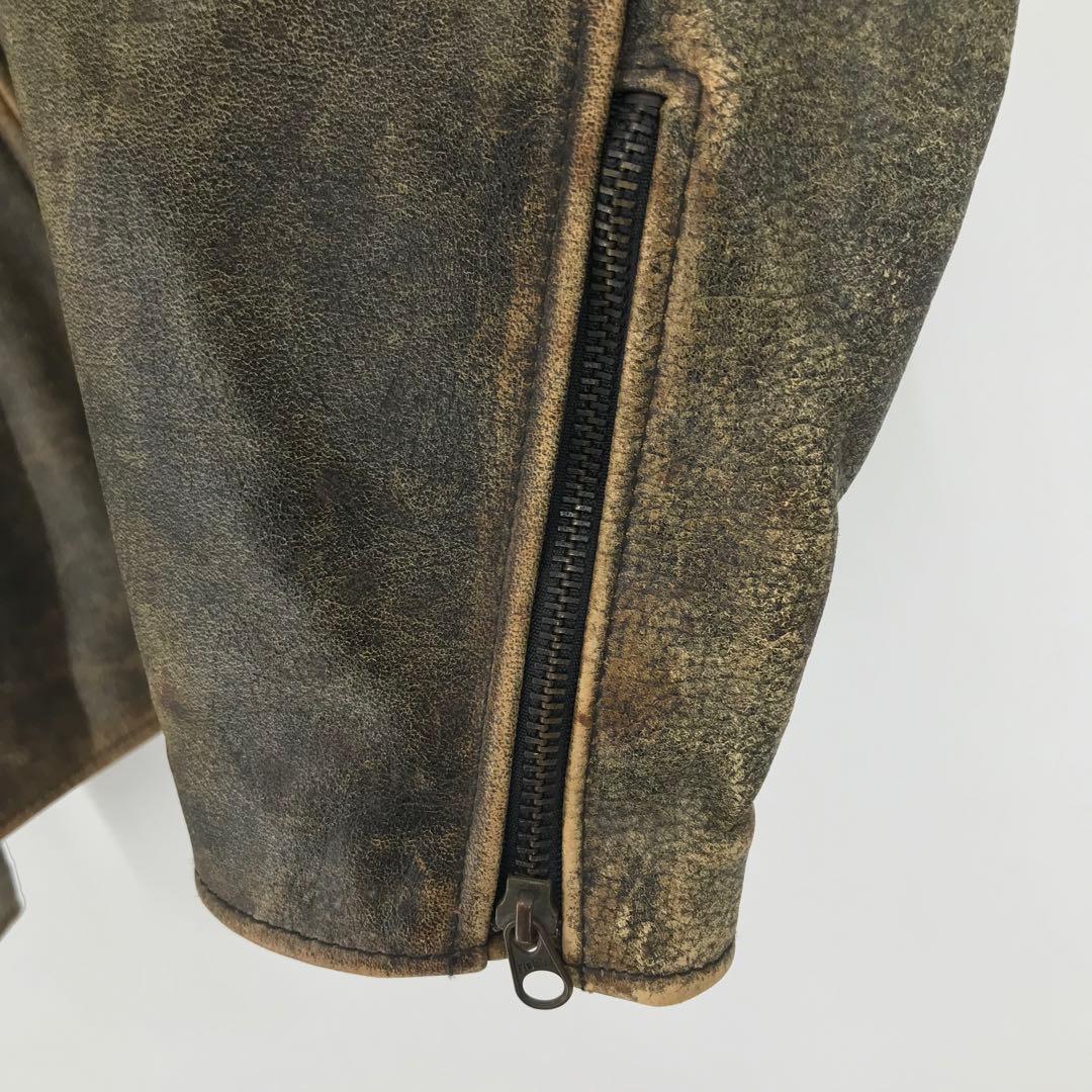 G.S.C ON TIME　レザージャケット　L　ライダース　ブラウン