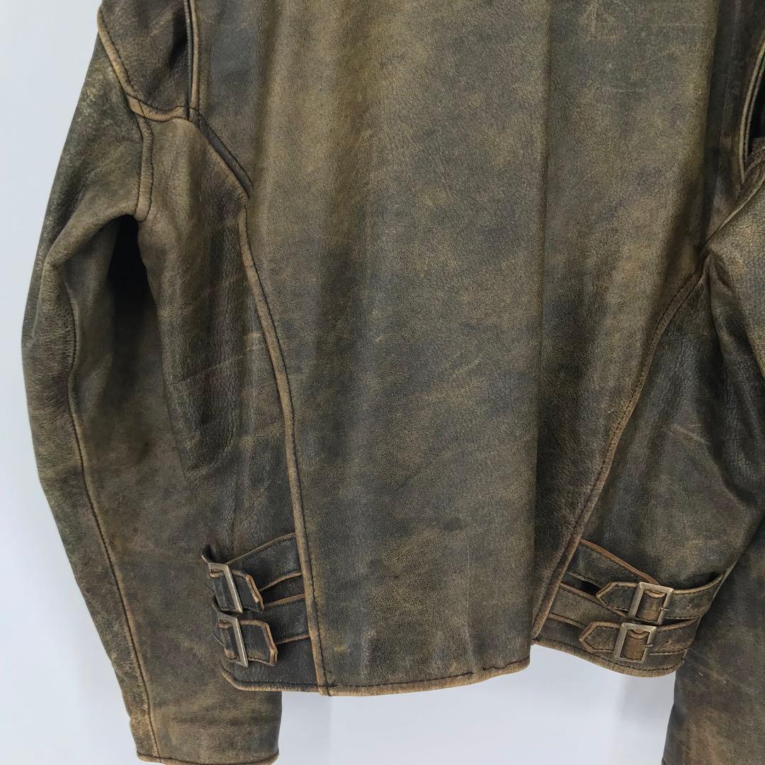 G.S.C ON TIME　レザージャケット　L　ライダース　ブラウン