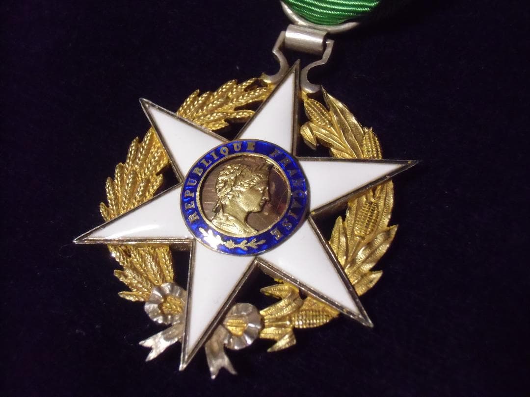 Ｆフランスの勲章＊１８８３農業有功章＊騎士級（実物）