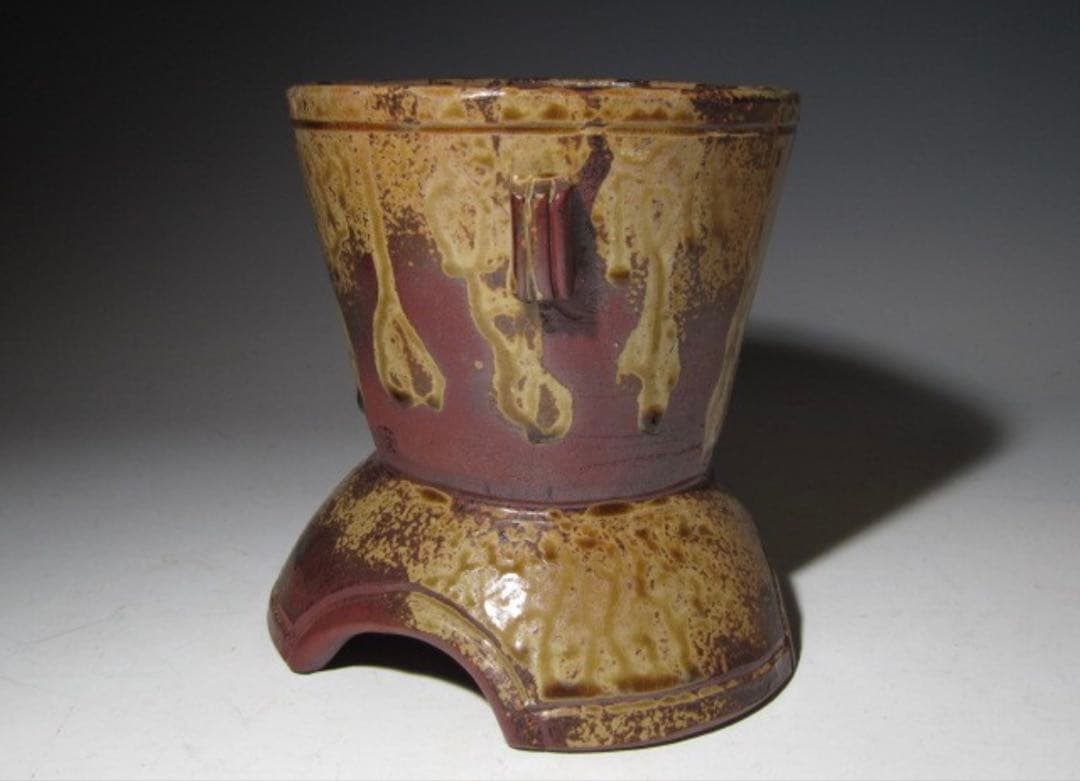 金重陶陽 備前花器 花入 見事な景色の逸品！7734