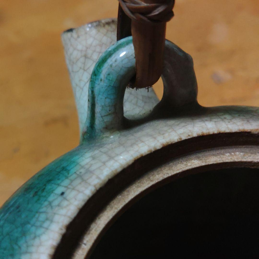 清水六兵衛　織部釉急須　土瓶　茶道具