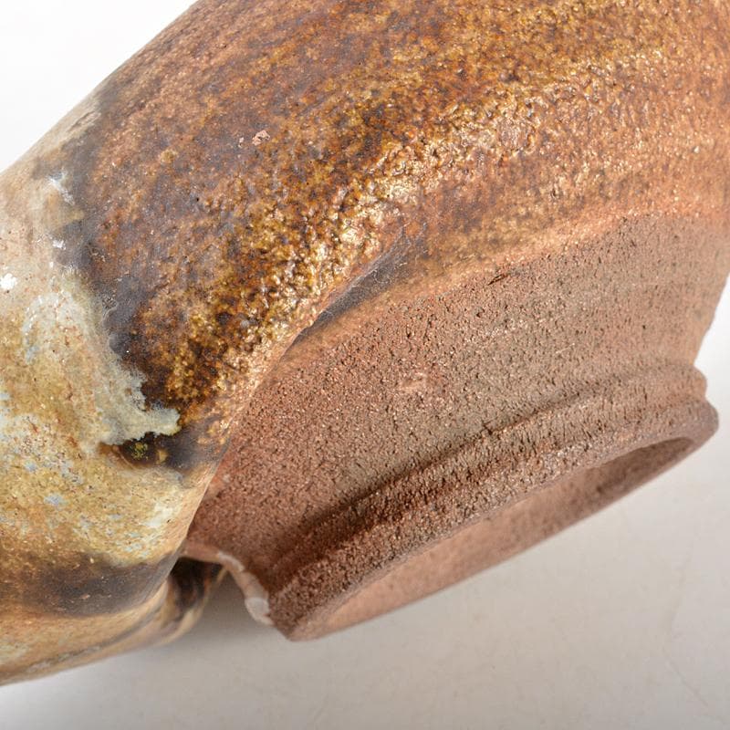 唐津焼　古唐津　釉垂れ　手びねり　変形碗　時代箱付　C　R6652