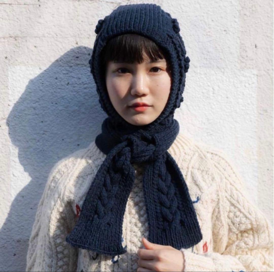 yukifujisawa アランニット帽フーディー