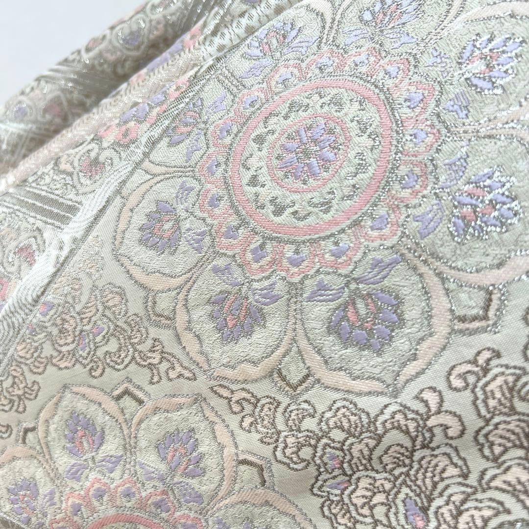 392 振袖フルセット 正絹 薄桃 薄紫 白 ピンク ラベンダー 金彩 暈し染め