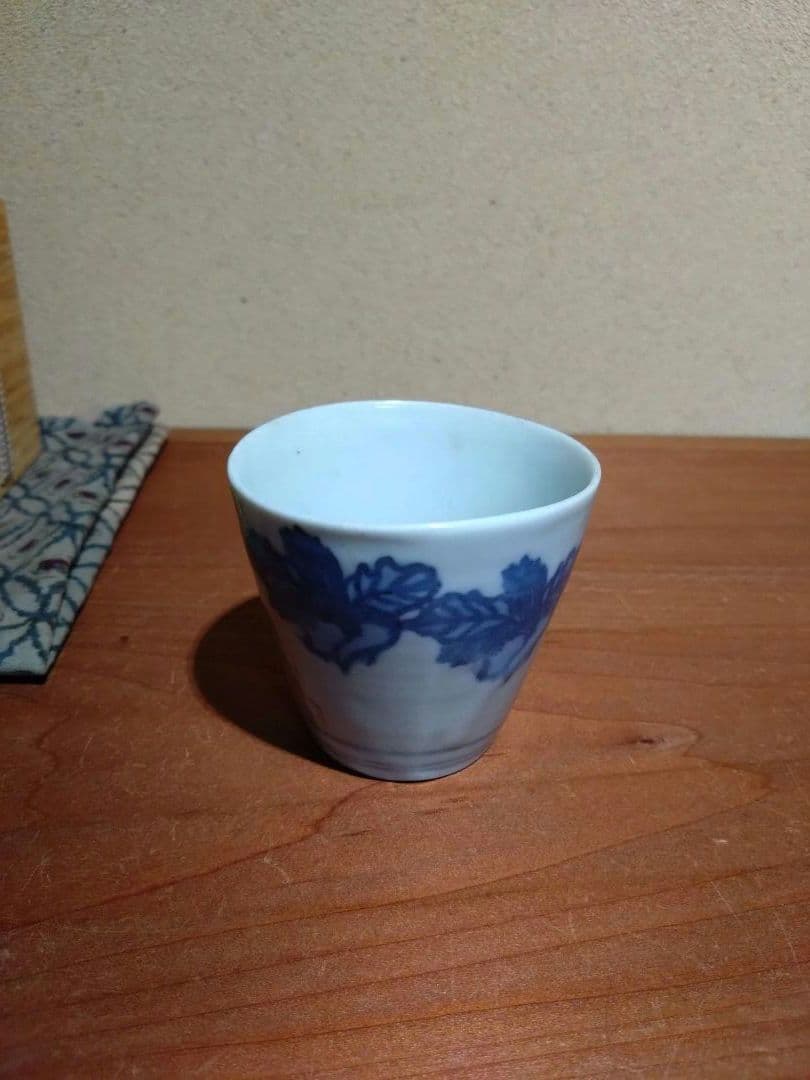 古伊万里 こんにゃく印判 大根と蕪 猪口 古印判 蒟蒻印判 民藝