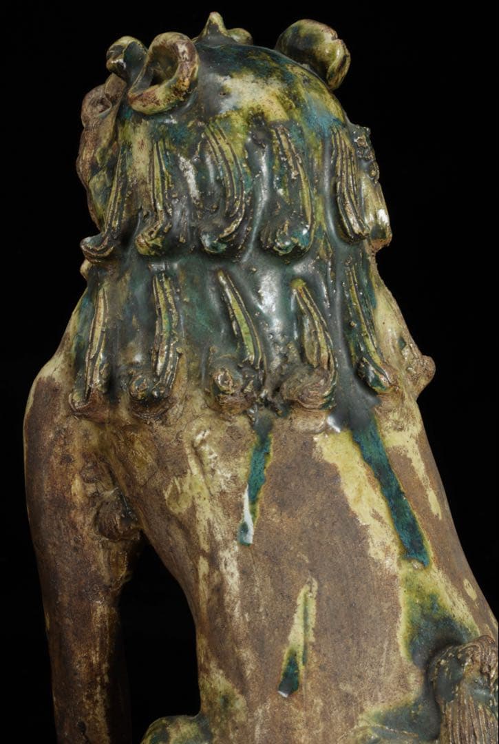 江戸期名陶 【加藤春岱】 瀬戸焼 特大狛犬 阿吽 一対 桐箱 獅子 古美術 骨董