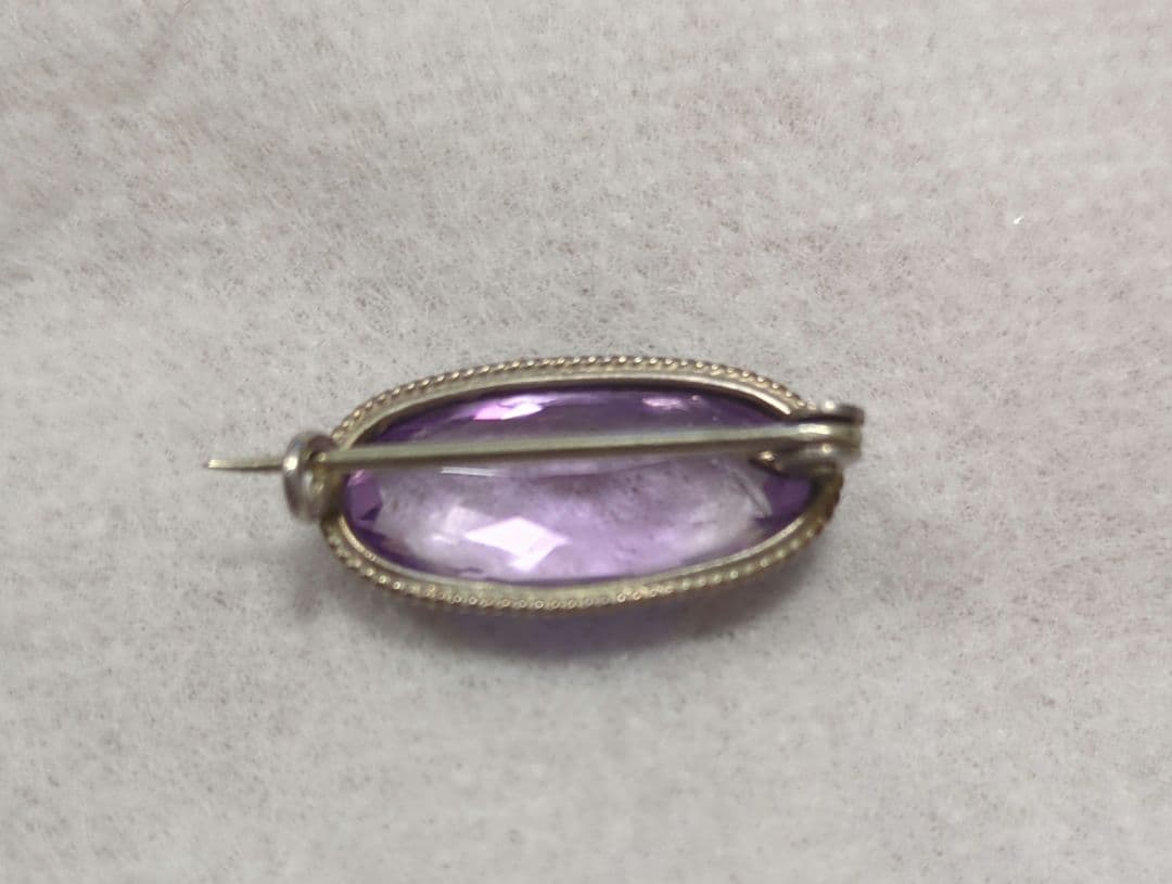 アメジスト　アンティーク　オーバル　925 silver ブローチ