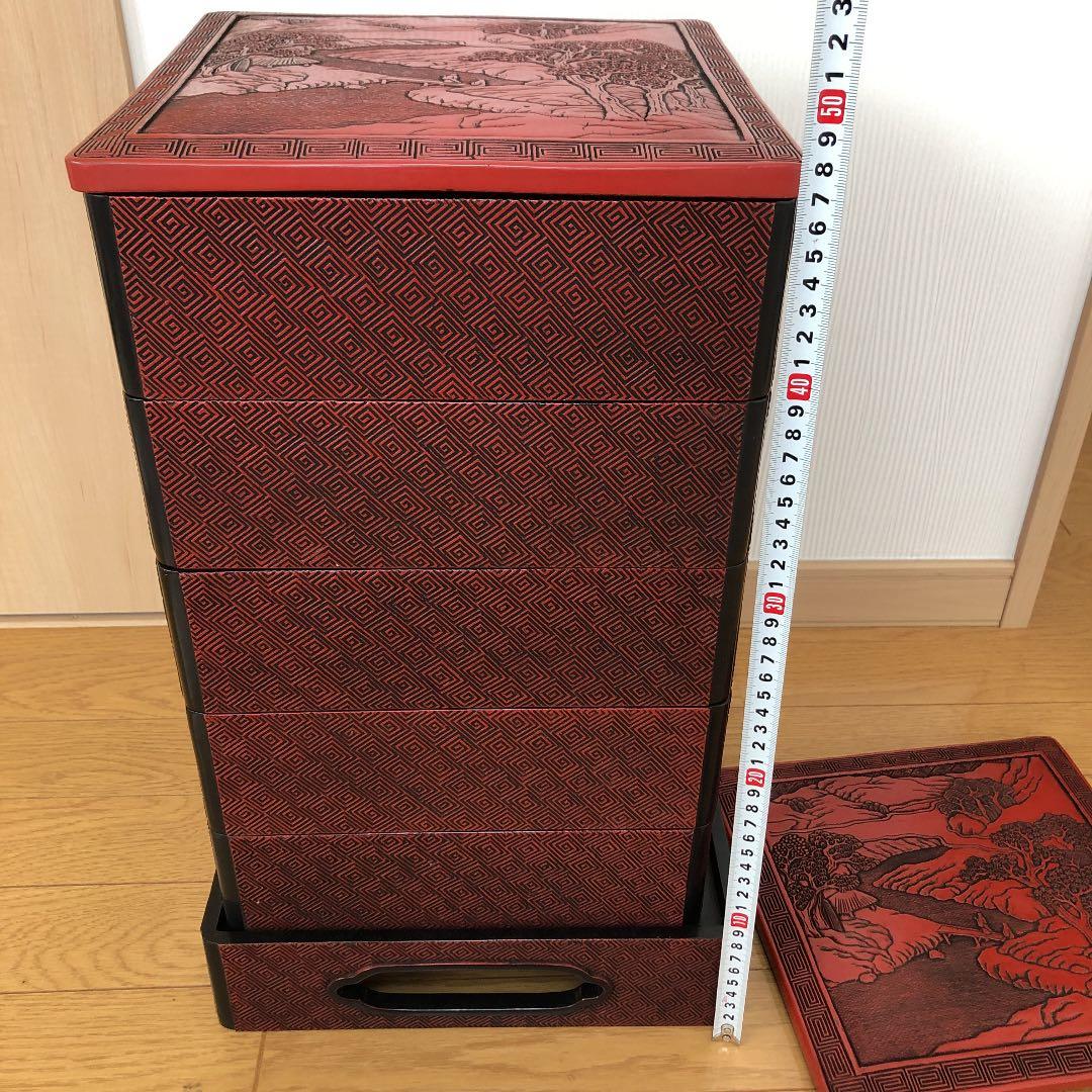 重箱　五段　重台付