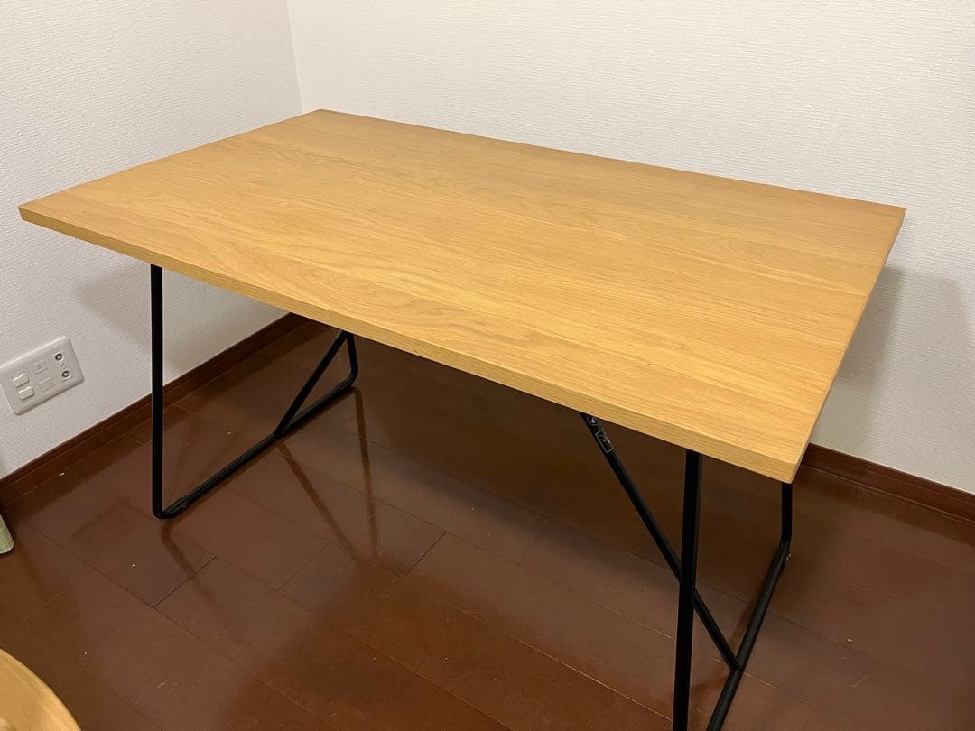 折りたたみダイニングテーブル オーク材突板　幅１２０ｃｍ