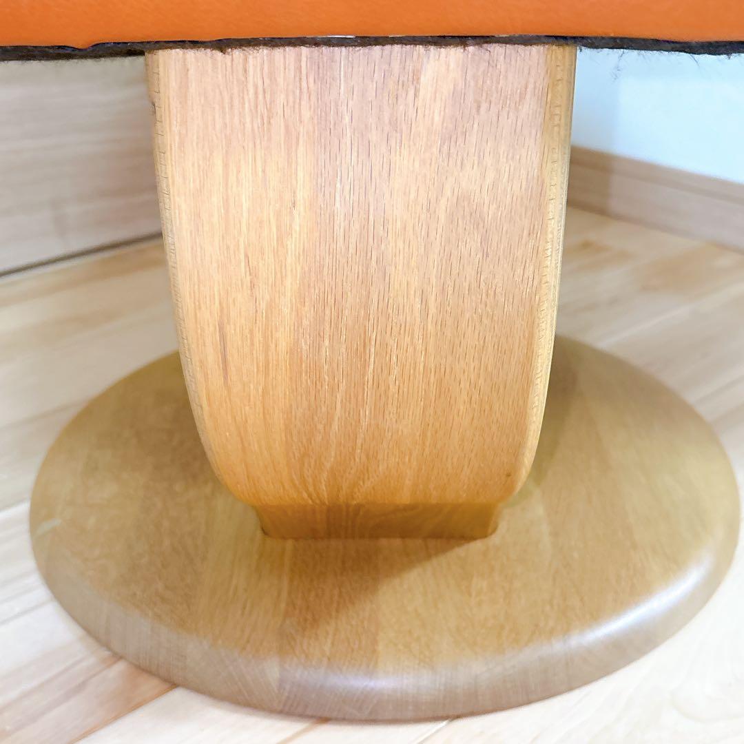 カリモク オットマン 本革 ブラウン 木製