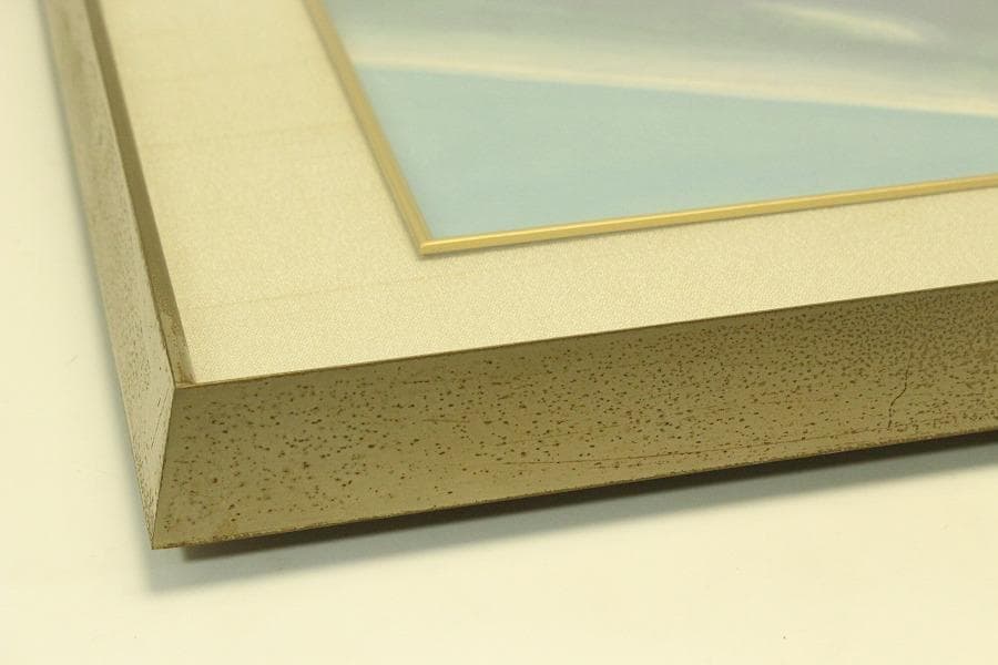 三輪晁勢作「富士」額装 共シール 金落款 金泥彩 保証 肉筆(ZE440)