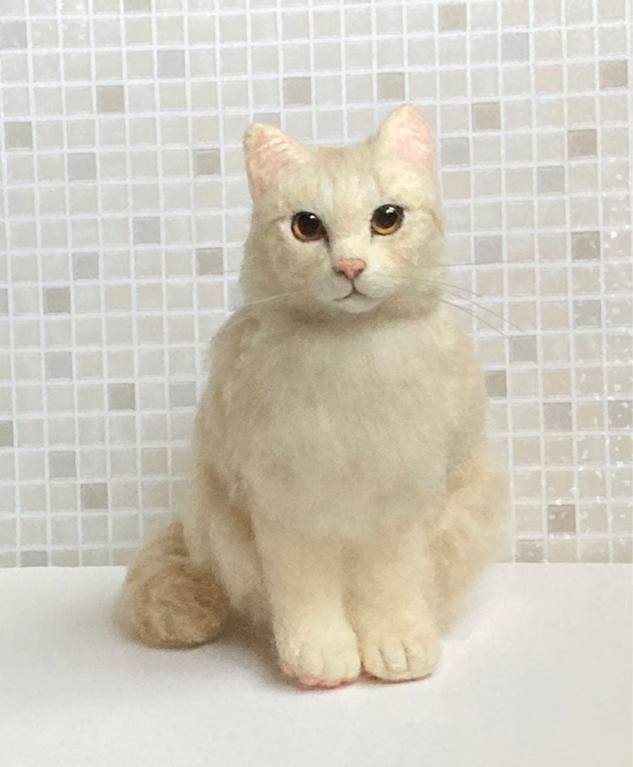 羊毛フェルト 猫 サンプルページ 茶トラ キジトラ クリーム色 ペットロス