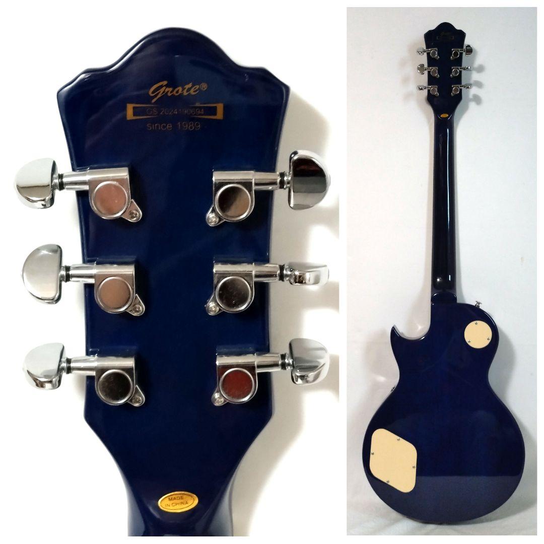 美品　Grote　LP Style　レスポールタイプ　シースルーブルー　トラ杢