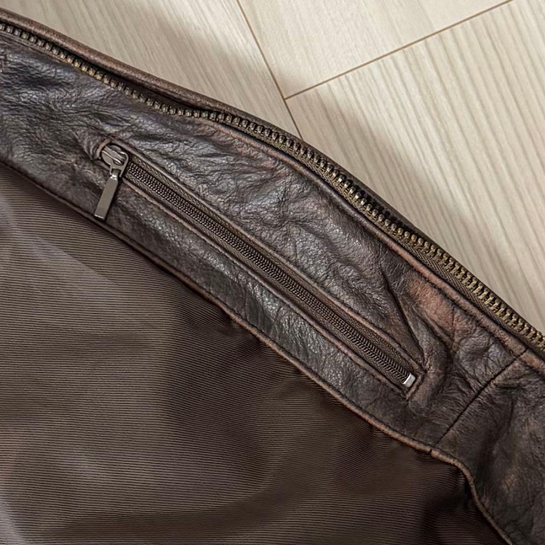 00s Eddie Bauer 牛革 レザージャケット ブラウン XL
