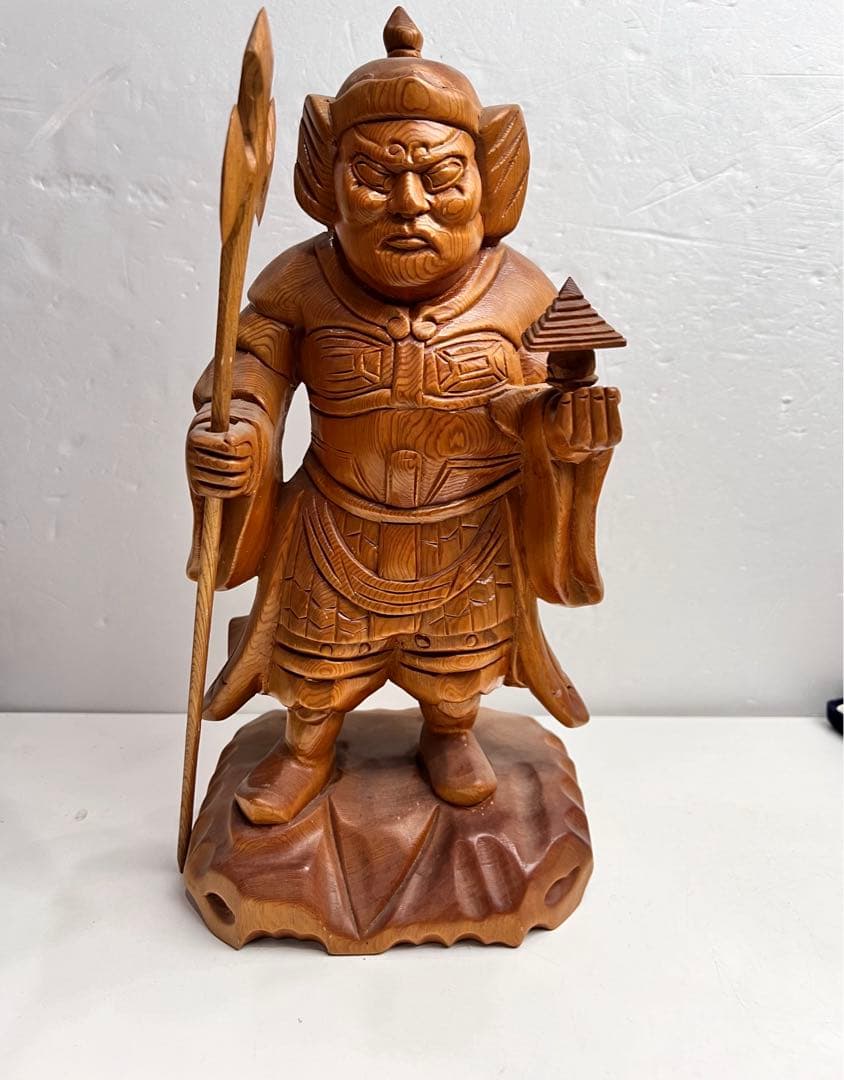 毘沙門天 木曽桧 木彫り 仏像 日本仏師作品