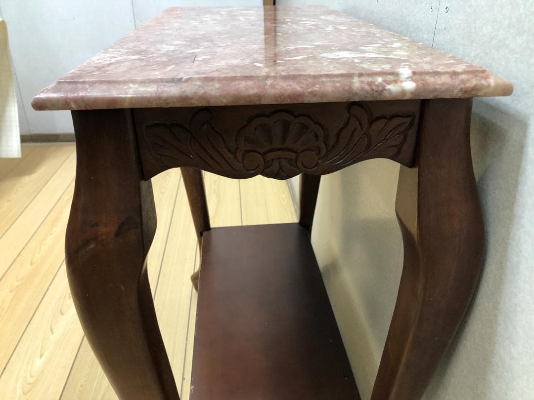希少品　大理石 ロココ調 クラシック 猫脚 コンソールテーブル 75092-2
