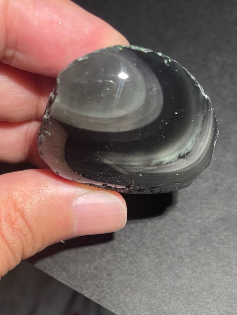 研磨品　十勝石玲瓏　特選6個セット　レインボーオブシディアン