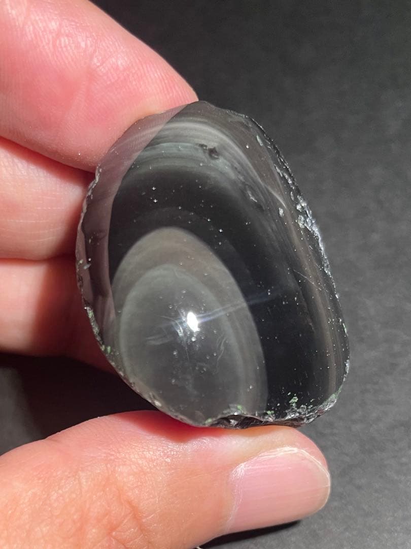 研磨品　十勝石玲瓏　特選6個セット　レインボーオブシディアン