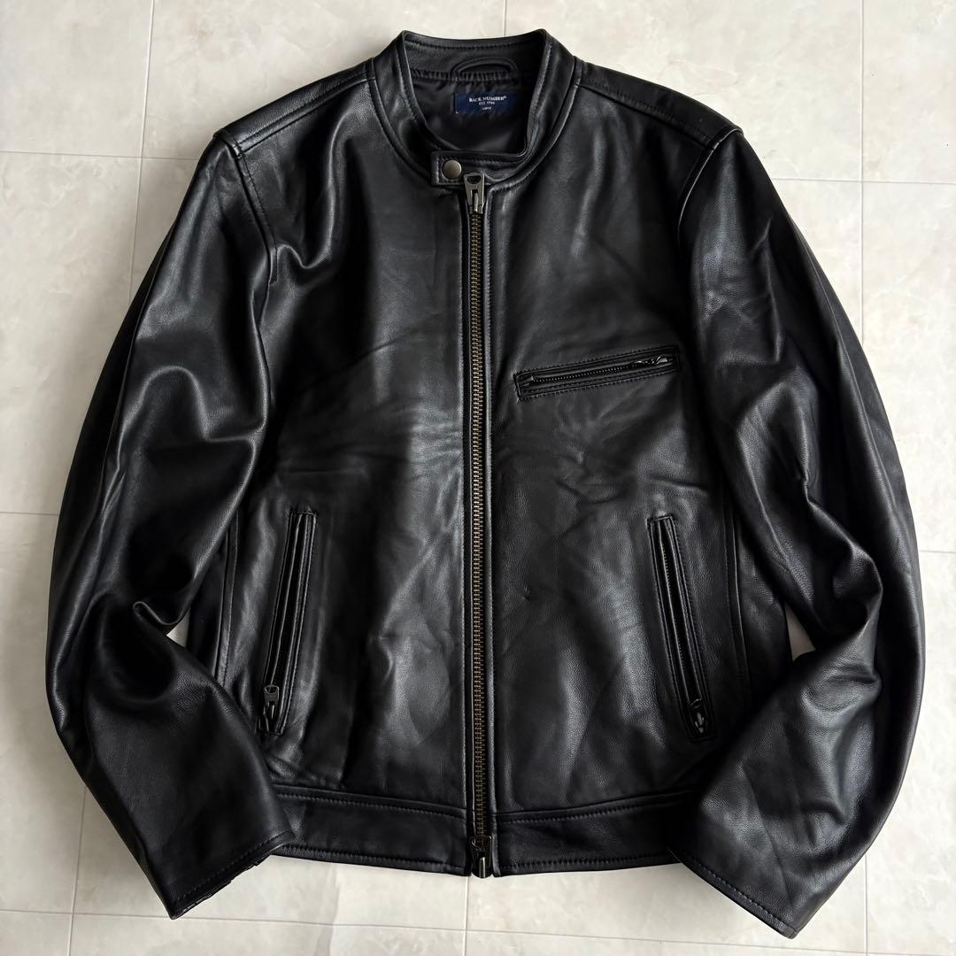美品✨ BACK NUMBER 本革シングルライダース 黒L メンズYKKジップ