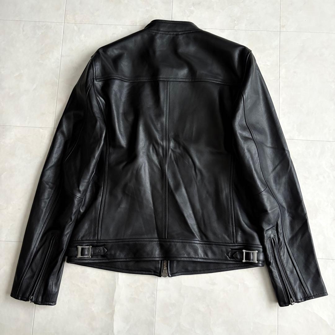 美品✨ BACK NUMBER 本革シングルライダース 黒L メンズYKKジップ