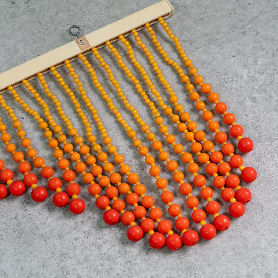 【＠KM】珠暖簾 のれん　ビーズカーテン　オレンジ　グラデーション