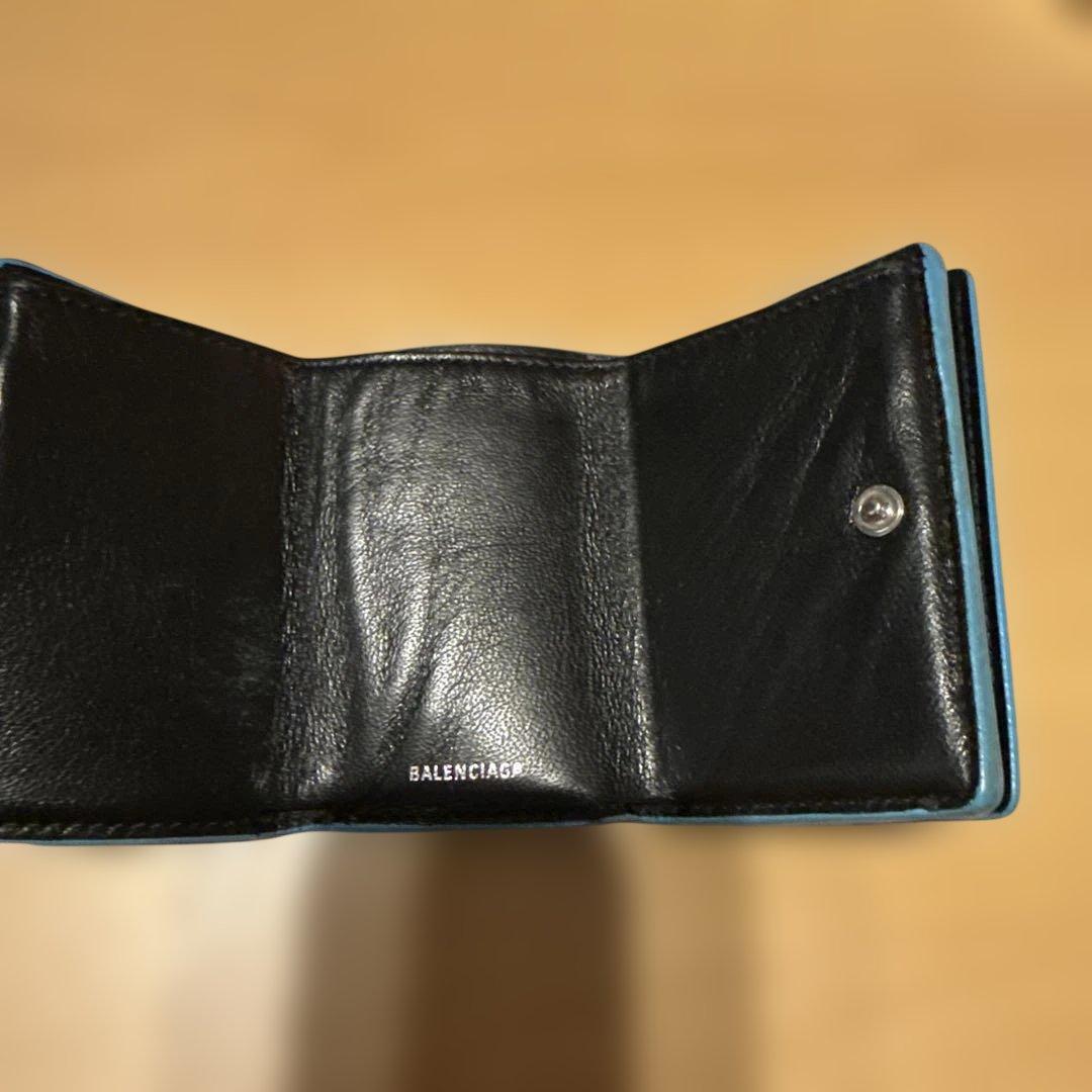 BALENCIAGA 三つ折り財布 青