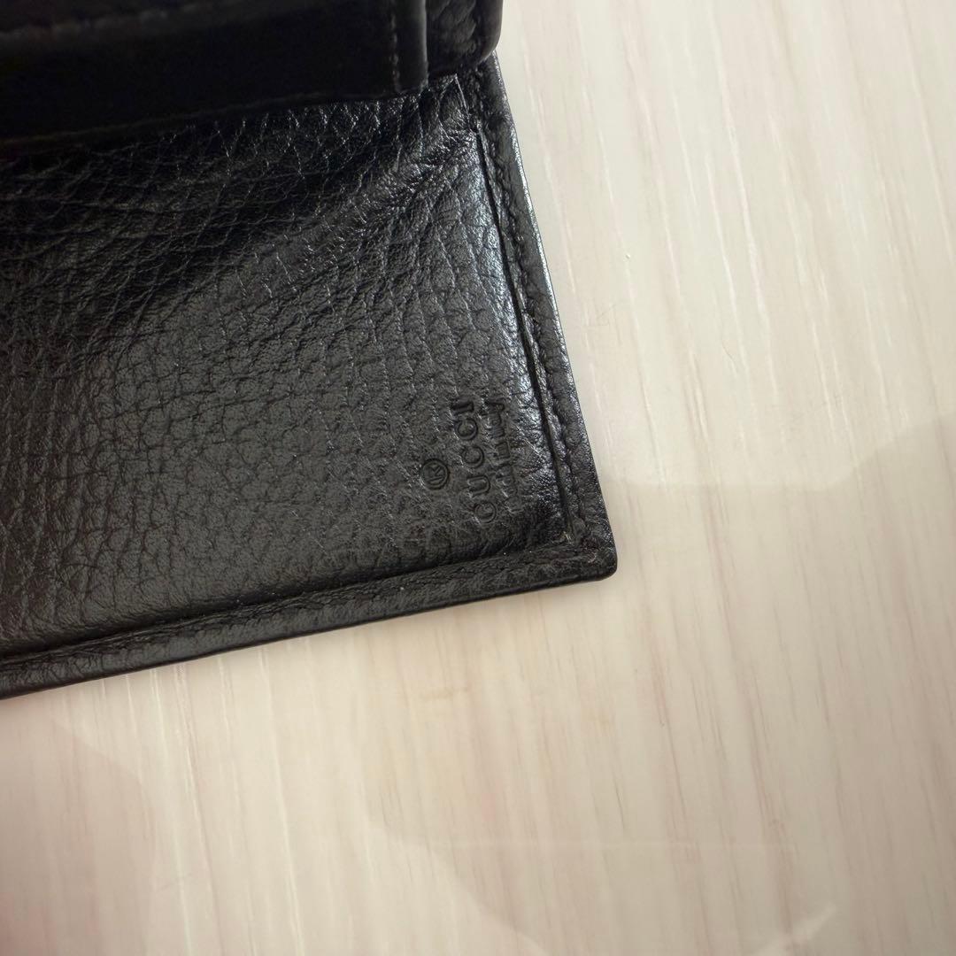 GUCCI ブラックレザー 三つ折り財布