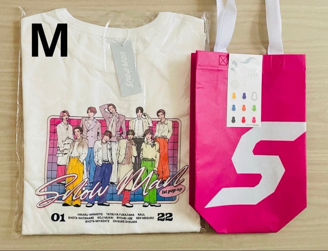  Man POPUP ホワイトTシャツ Mショッパー シール 3点セット