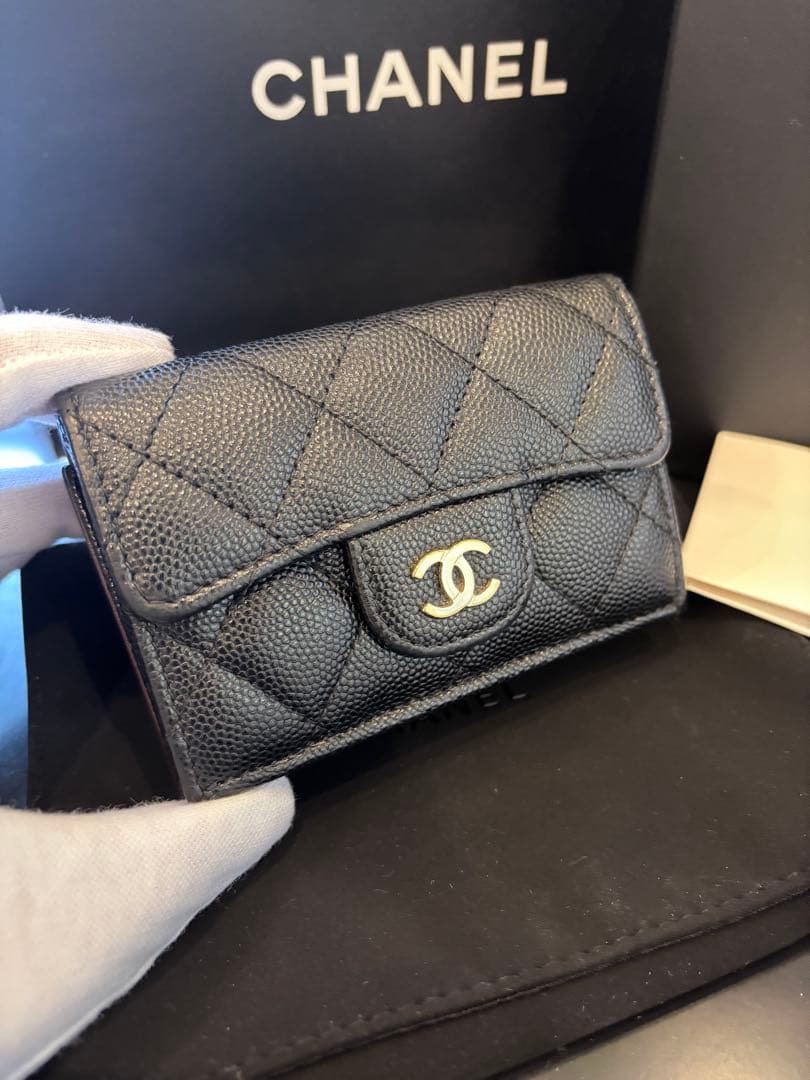 最上級美品‼️CHANEL ブラック 三つ折り財布